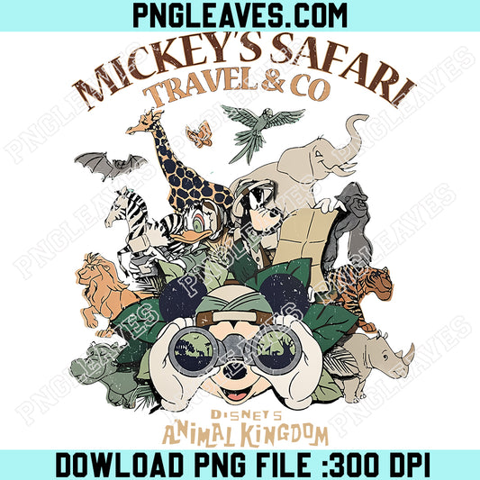 Vintage Disney Animal Kingdom Safari PNG, Funny Mickey And Friends PNG, Disney Safari PNG