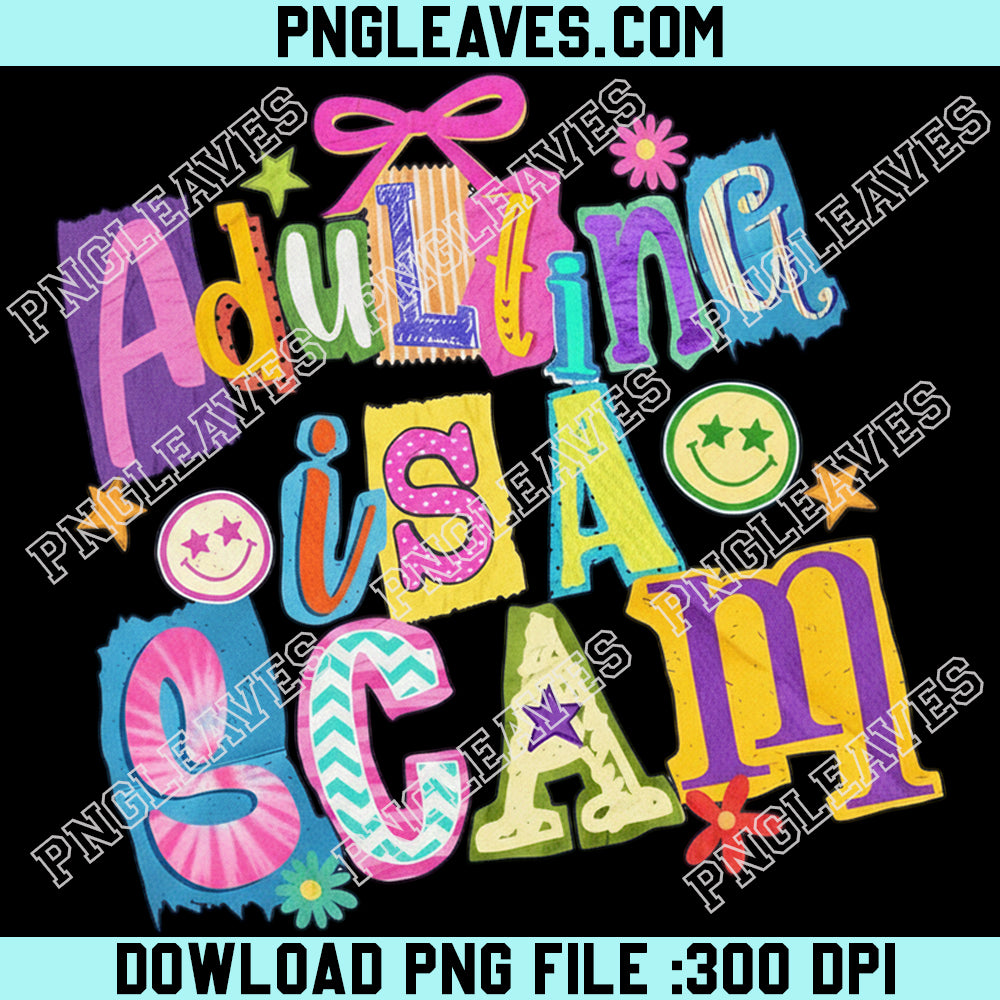 Adulting Is a Scam Png, Checkered Sarcasm Png, Adult Humor Png