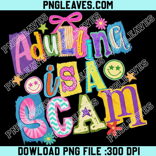 Adulting Is a Scam Png, Checkered Sarcasm Png, Adult Humor Png