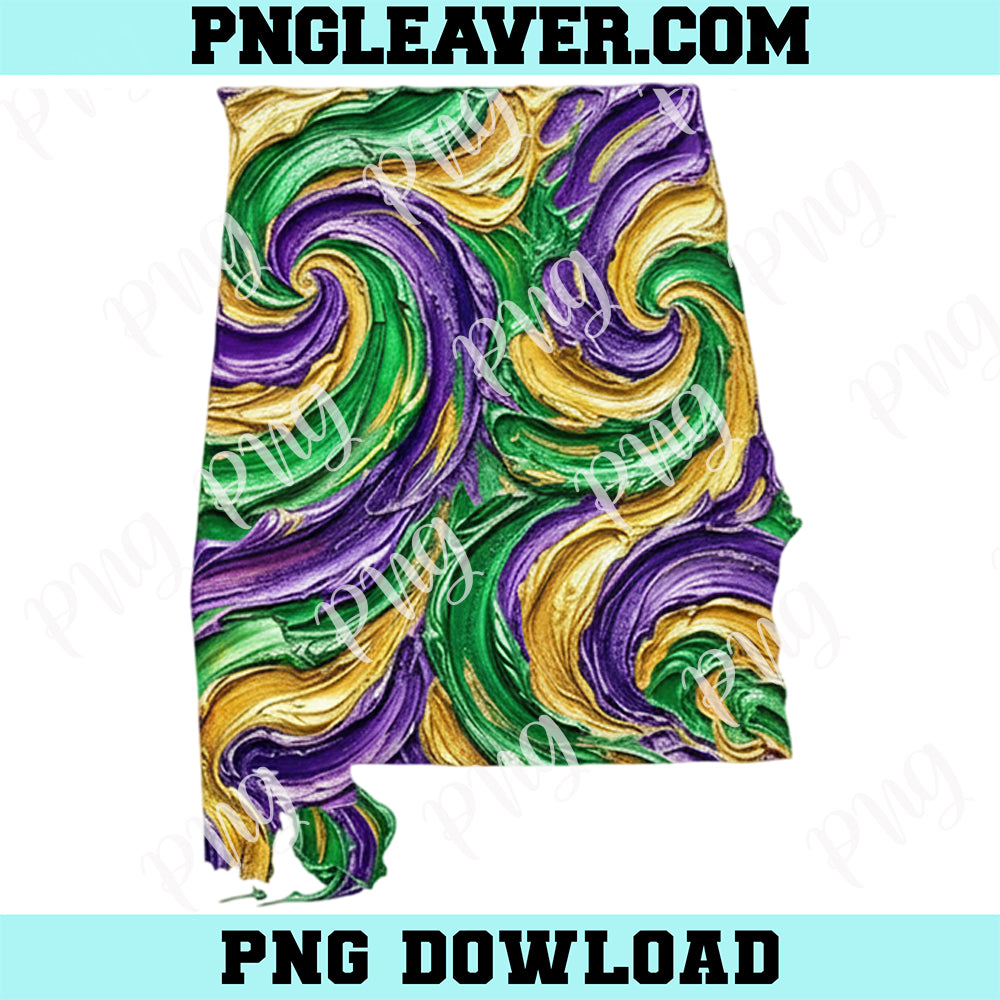 Alabama Mardi Gras Brush Png, Alabama State Png, Brushstroke Png, Impasto Png