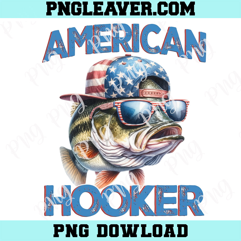 American Hooker Fishing Design Png, Fish America Png