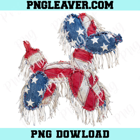 Balloon Dog 4th of July Png, USA Png, 4th of July Png, Faux Patchwork 4th of July Png, Balloon Dog Png
