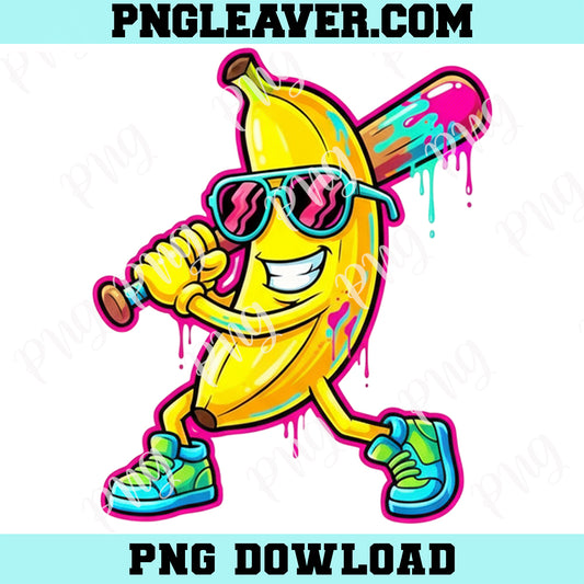 Banana Funny Baseball Png, Banana Drip Ice Cream Png