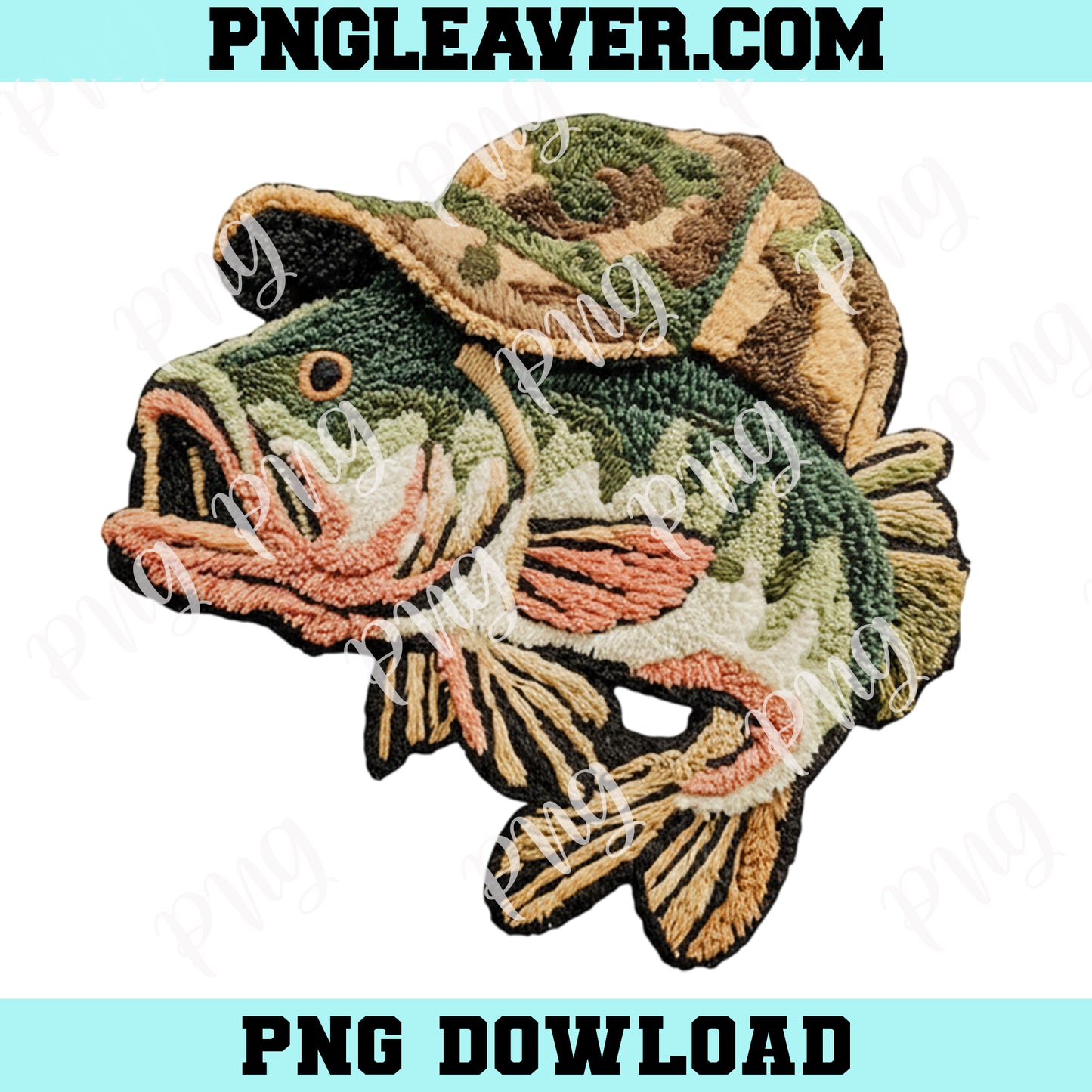 Bass Fishing Wool PNG, Fishing Mama Wool PNG, Fishing Png