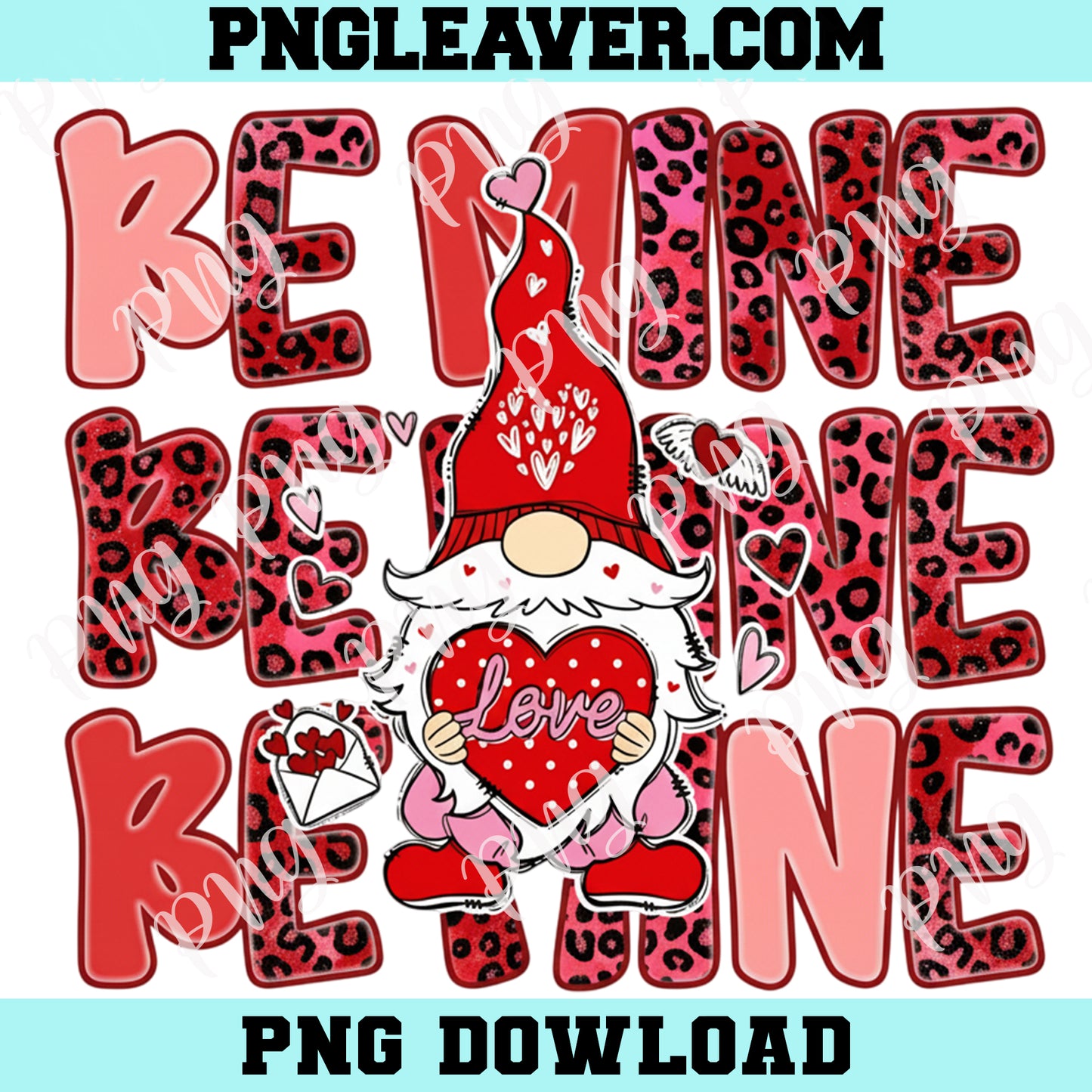Be Mine Valentine Gnome PNG, Be Mine Doodles Png, Gnome Holding Heart PNG