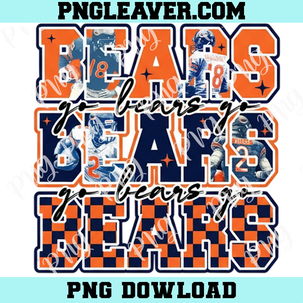 Go Bears Football Png, Chicago Retro Png, Let's Go Bears Png