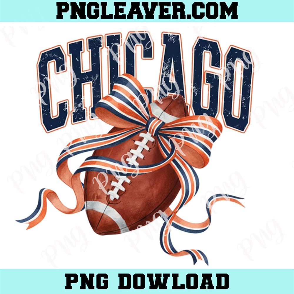 Cute football Chicago Png, Bears Shirt Png, Coquette Bow Boy Football Png