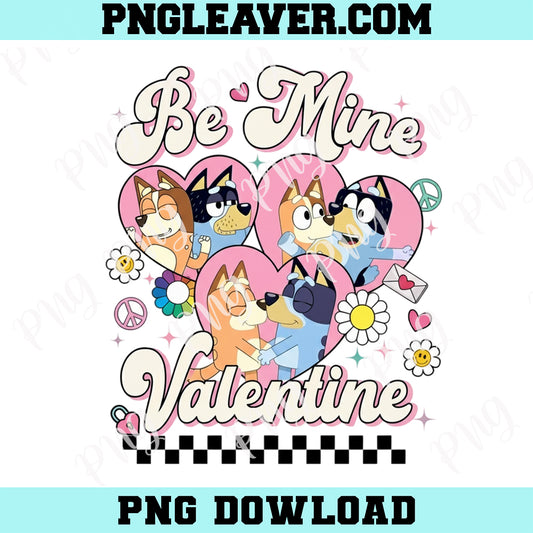Blue Dog Be Mine Valentine New PNG, Bluey Valentines PNG, Blue Dog And Bingo Couple Png, Blue Dog Valentines Day Png