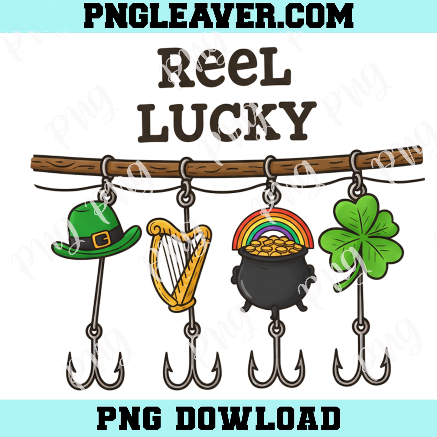 St Patricks day Fishing Png, Boys St Patricks Day Png, Reel Lucky Fishing Png