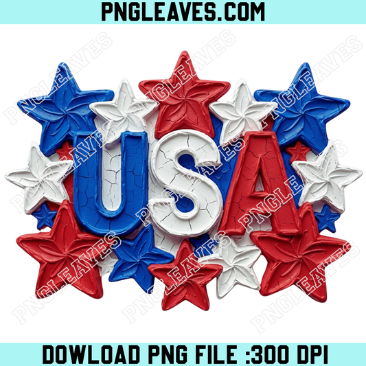Brushstroke American Flag Star USA Png, Patriotic USA Stars, 4th July Png