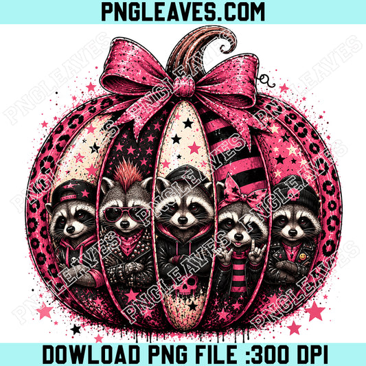 Racoon Pumpkin Pink PNG, Racoon Halloween PNG