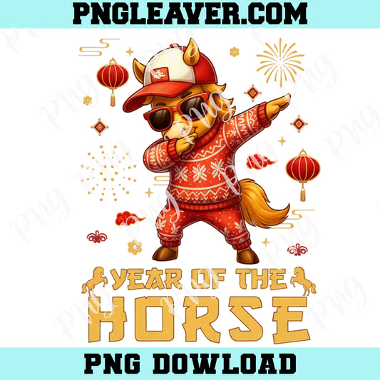 New Year 2026 Funny Png, Chinese New Year 2026 Year of The Horse Funny Dabbing Horse Png