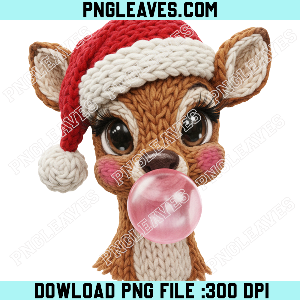 Christmas Reindeer Crochet Knitting Png, Christmas Deer Knitting PNG