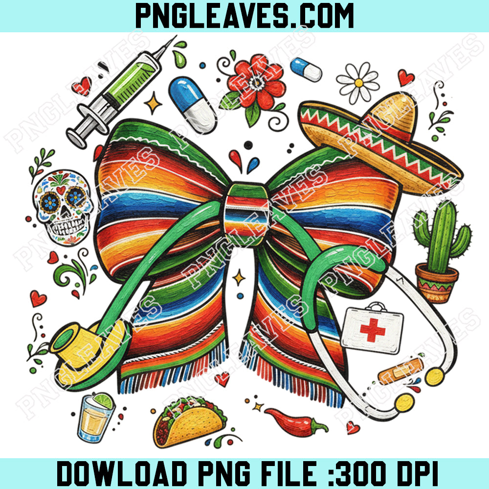 Cinco De Mayo Nurse Paint Png, Nurse Coquette Paint Png, Mexican Nurse Png