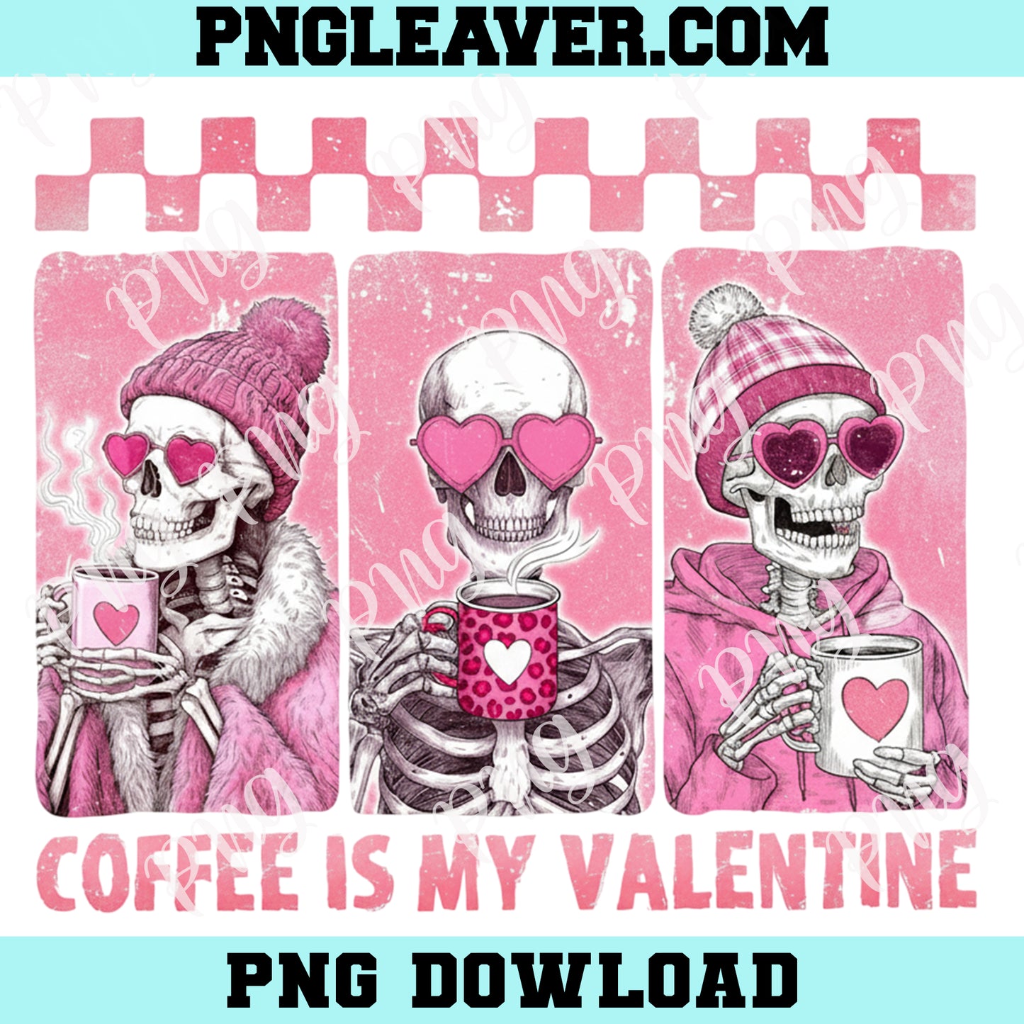 Coffee Is My Valentine Skeleton Png, Coquette Valentines Png, Funny Valentine Coffee Png, Skeleton Png