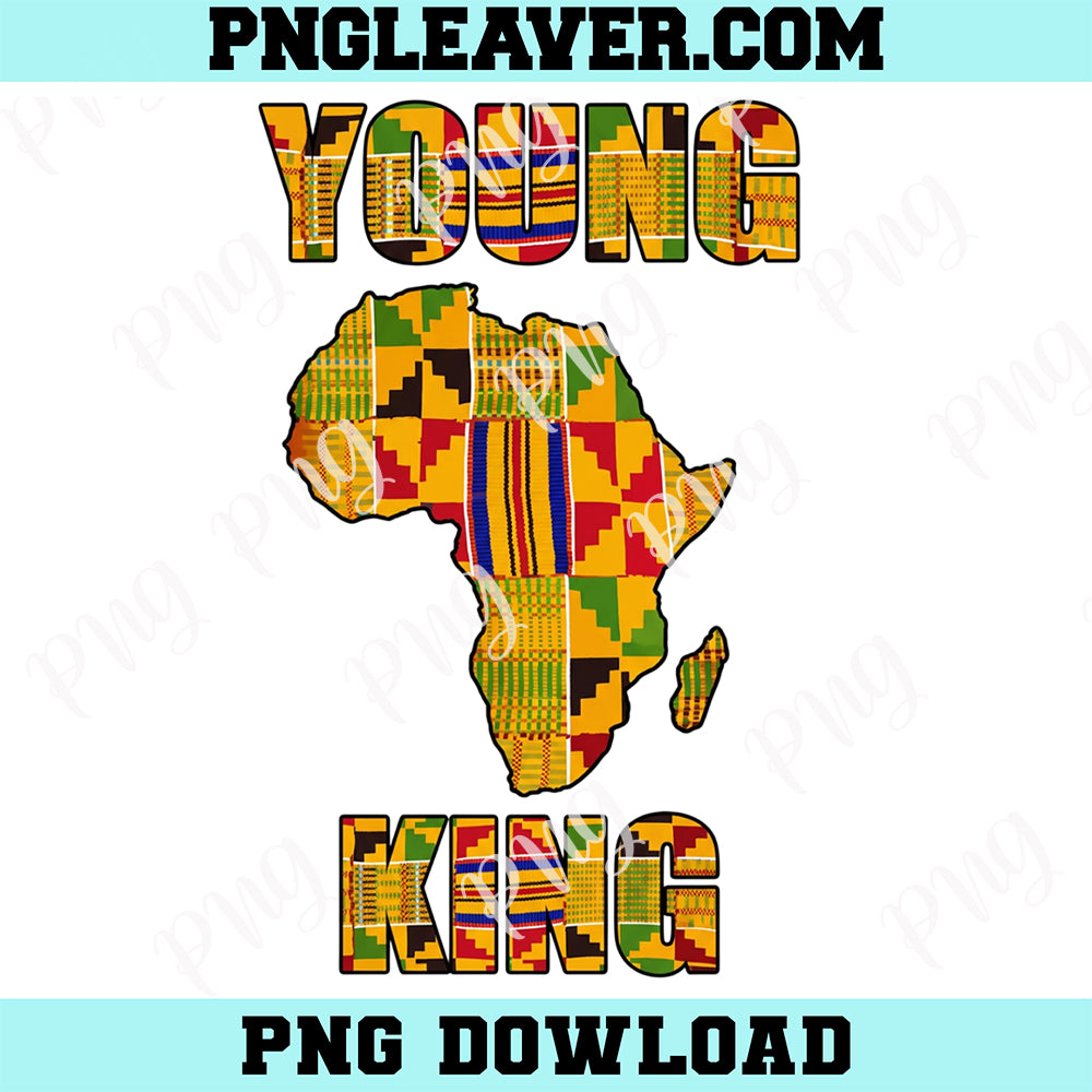 Young King Map Png, Cool African Kente Art Men Boys Kids African American Png