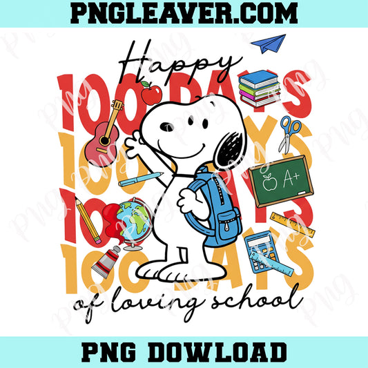 Snoopy School Png, Coquette 100 Days Of Loving School Png, Snoopy Teacher Png