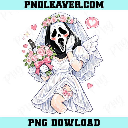 Horror Bride Ghost Wedding Png, Gothic Bachelorette Spooky PNG, Bride To Be Halloween Wedding Png
