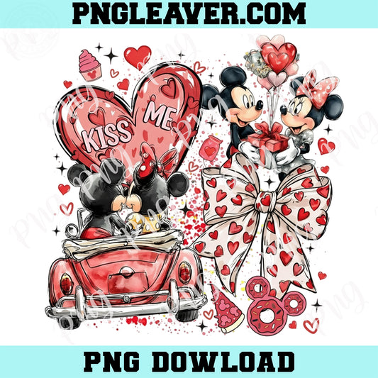 Mouse Couple Design Valentine Png, Coquette Hand Drawn Very Happy Valentine Day Png, Pink Valentine Cartoon Couple Png