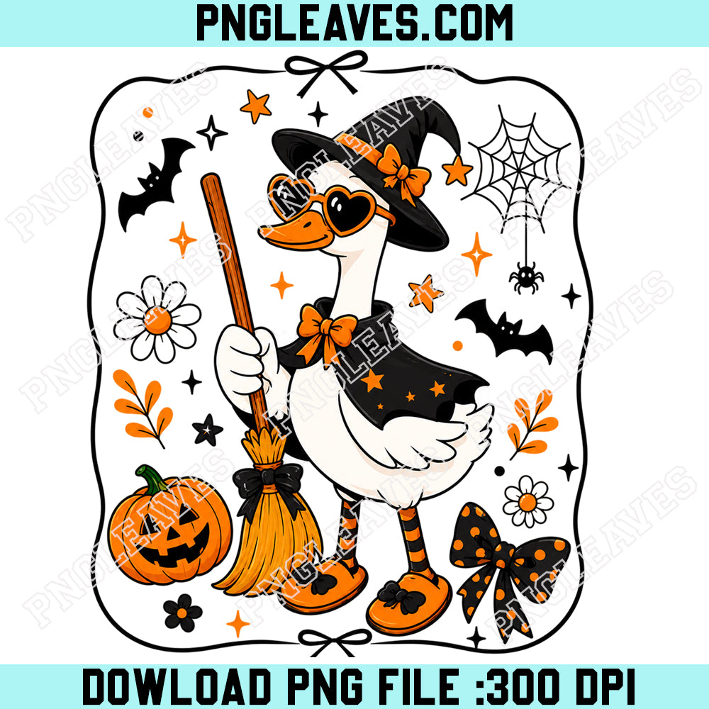 Cute Halloween Goose Png, Halloween Coquette Png, Witchy Vibes Png, Goose Ghost Png