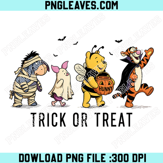 Winnie Pooh Friends Trick Or Treat PNG, Cute Hundred Acre Halloween Costume Design