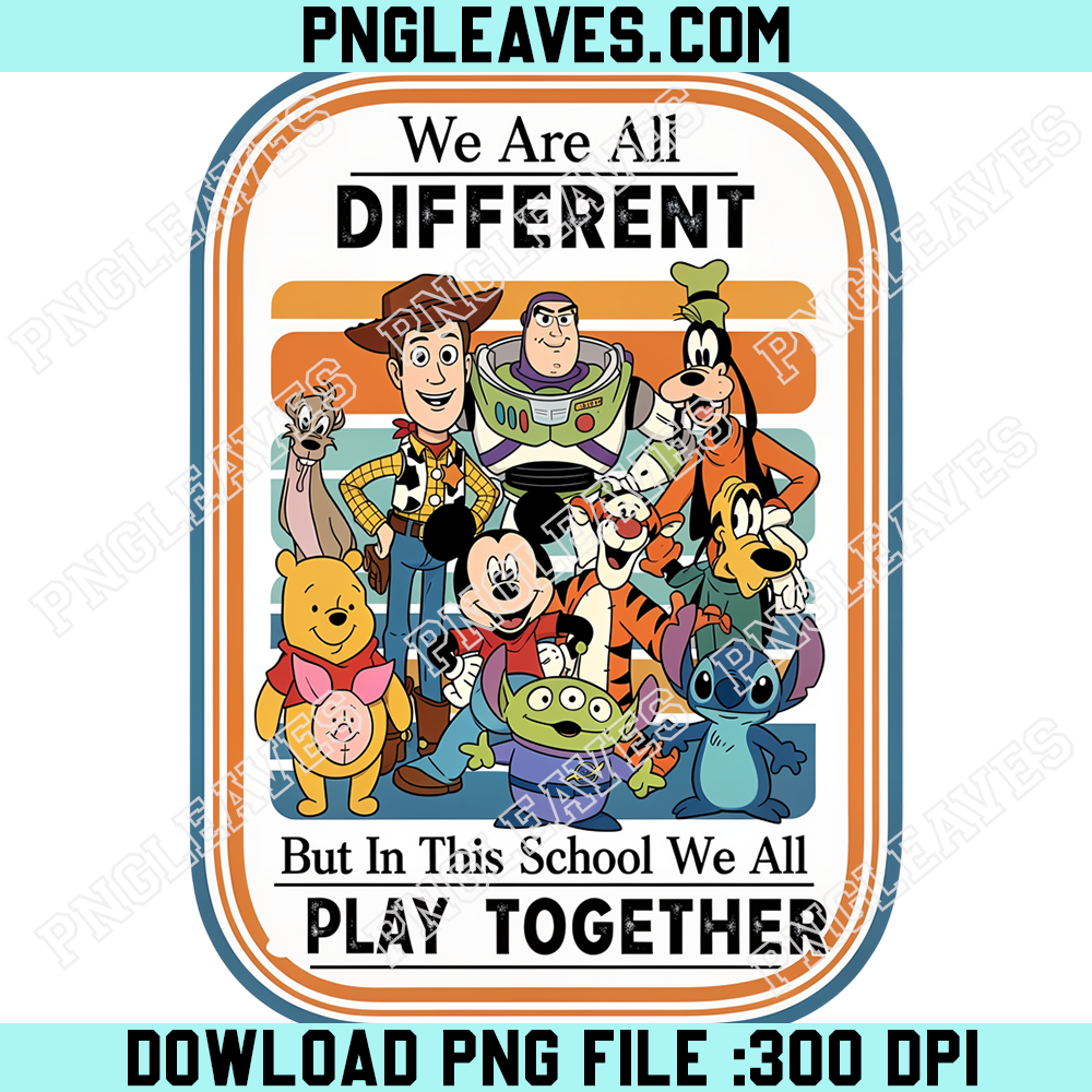 Disney Friends School Together PNG, We Are All Different Classroom Design