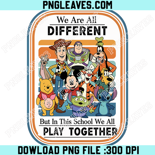 Disney Friends School Together PNG, We Are All Different Classroom Design