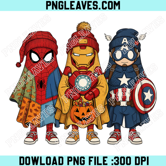 Marvel Heroes Halloween Kids PNG, Cute Superhero Trick Or Treat Costume Design