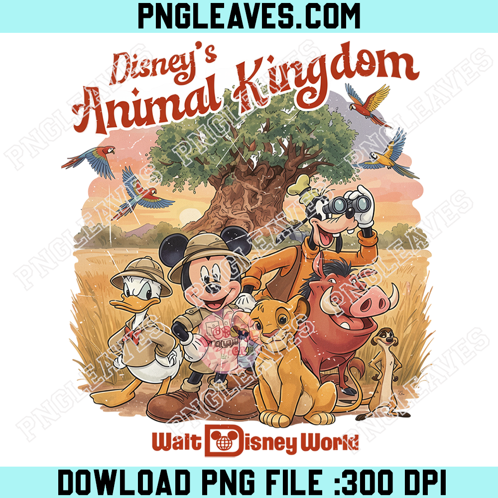 Disney Animal Kingdom Safari Mickey And Friends PNG, Walt Disney World Jungle Holiday PNG