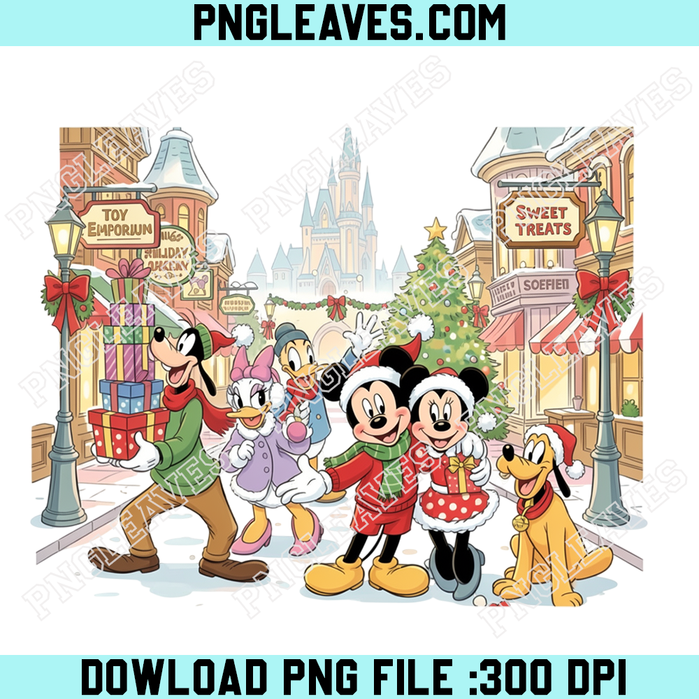 Disney Friends Christmas Village PNG, Magical Winter Castle Holiday Celebration