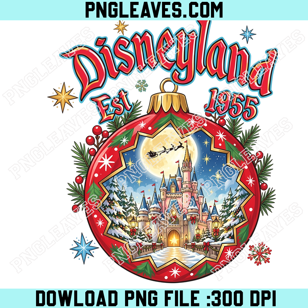 Disneyland Christmas Castle Ornament PNG, Magical Disney Holiday Keepsake PNG