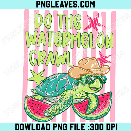 Striped Turtle Summer Png, Do the Watermelon Crawl PNG, Preppy Turtle Png, Summer Fruit Png