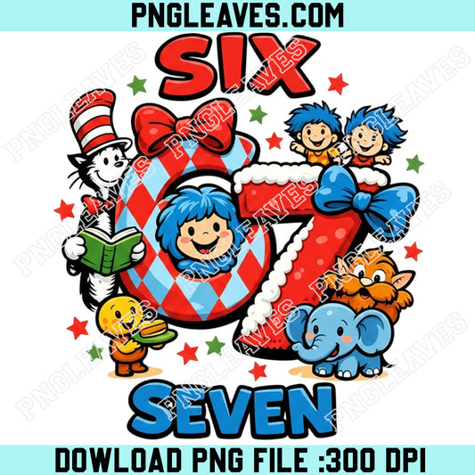 Dr Seuss Inspired 6 7 Cute Png, Six Seven Cat Reading Png, Retro Read Across America Png