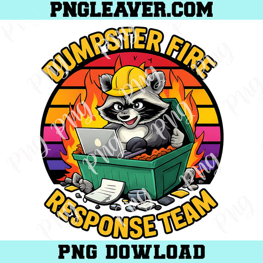 Racoon Dumpster Fire Response Team PNG, Funny Christmas Ugly Sweater Office Humor Png