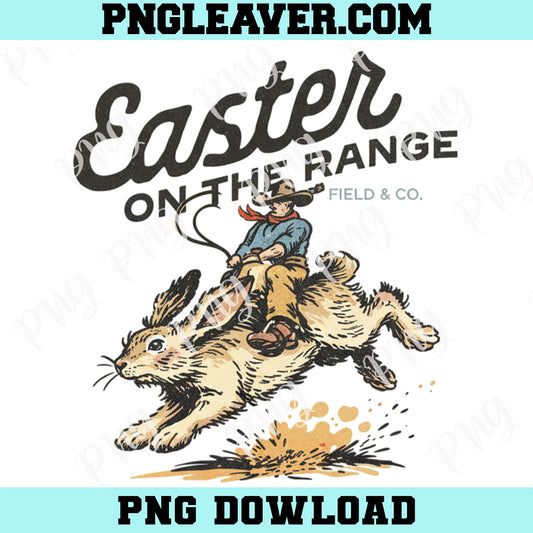Easter Cowboy Bunny Rodeo Western Png, Design Vintage Spring Png