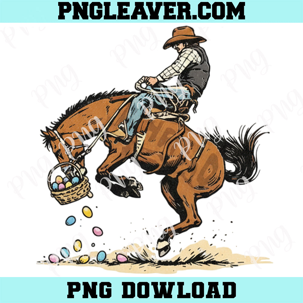 Easter Cowboy With Funny Western Rodeo Horse Western Png