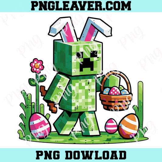 Minecraft Baby Easter Png, Easter Pixel Gaming Bunny Egg Hunting Boys Kids Png