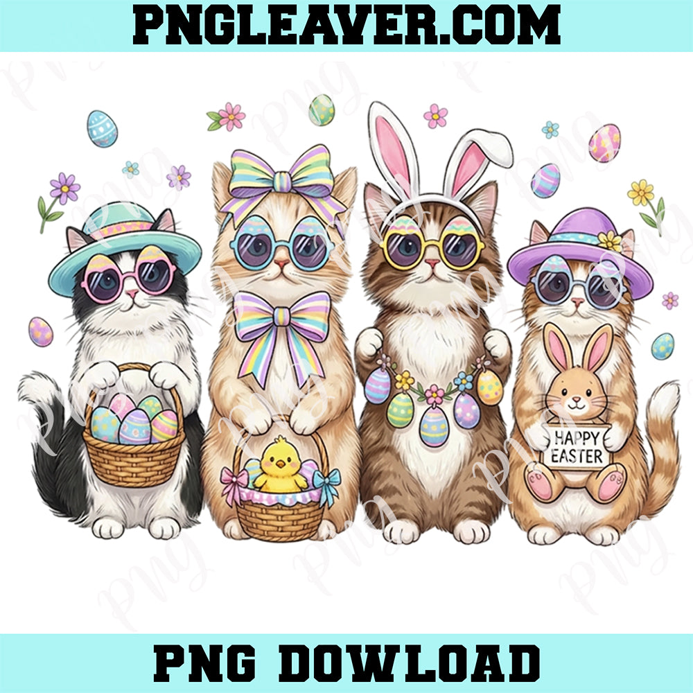 Easter Baby Cat Bunny PNG, Easter Cat Bunny Love Cat Png, Trendy Easter Day Png