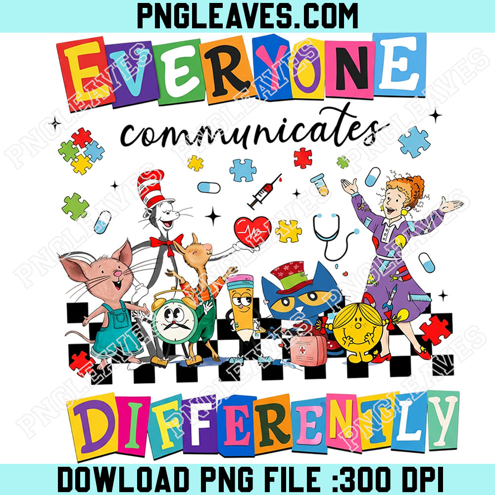 Everyone Communicates Differently Png, Y2K Emotion Cartoon Png, Autism Teacher Png