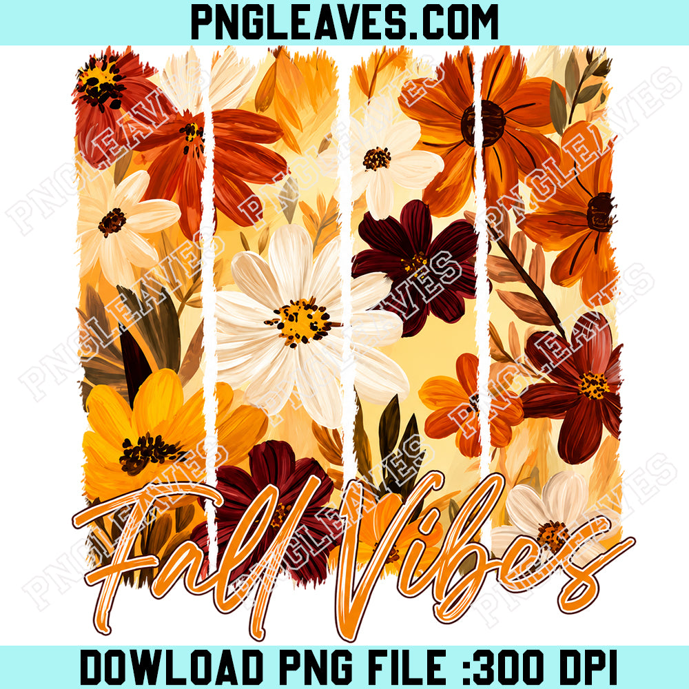 Fall Vibes Vitage PNG, Floral Fall Sublimation Design PNG, Watercolor Autumn PNG