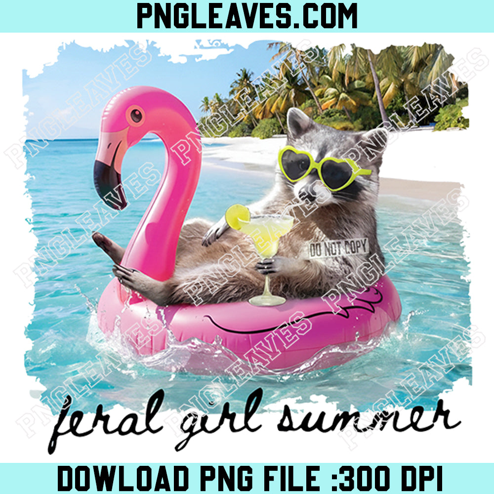 Racoon Funny Feral Girl Summer Png, Trendy Summer Design Png