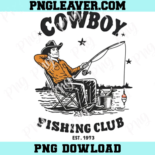 Cowboy Fishing Club Cute PNG, Fishing Western PNG, Fishing Club PNG, Fishing Png, Western Design Png