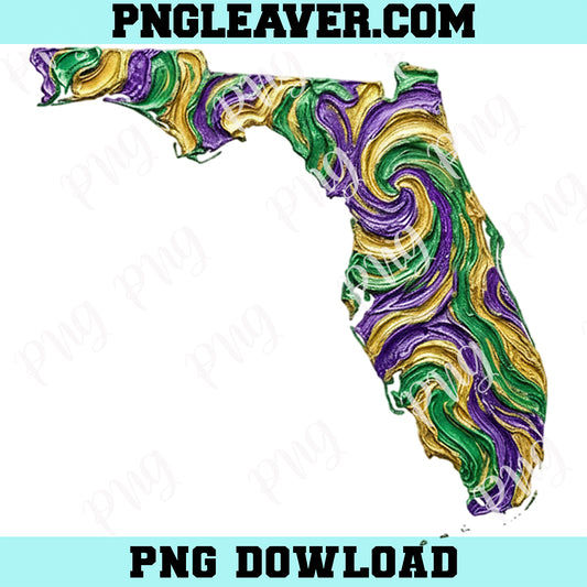 Florida State Png, Mardi Gras Png, Fat Tuesday Png, Brushstroke Png, Impasto Design Png