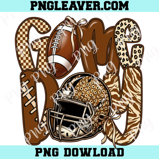 Football Game Day Leopard Png, Touchdown Season Png, Football Mama Png