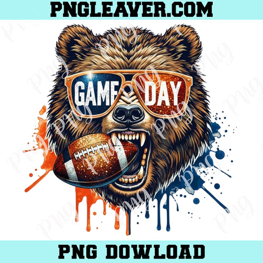 Game Day Bear Gangster Png, Bear Game Football Png
