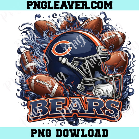 Chicago Football Bear Fire Logo New PNG, Game Day Touchdown Png, Bears Football Png
