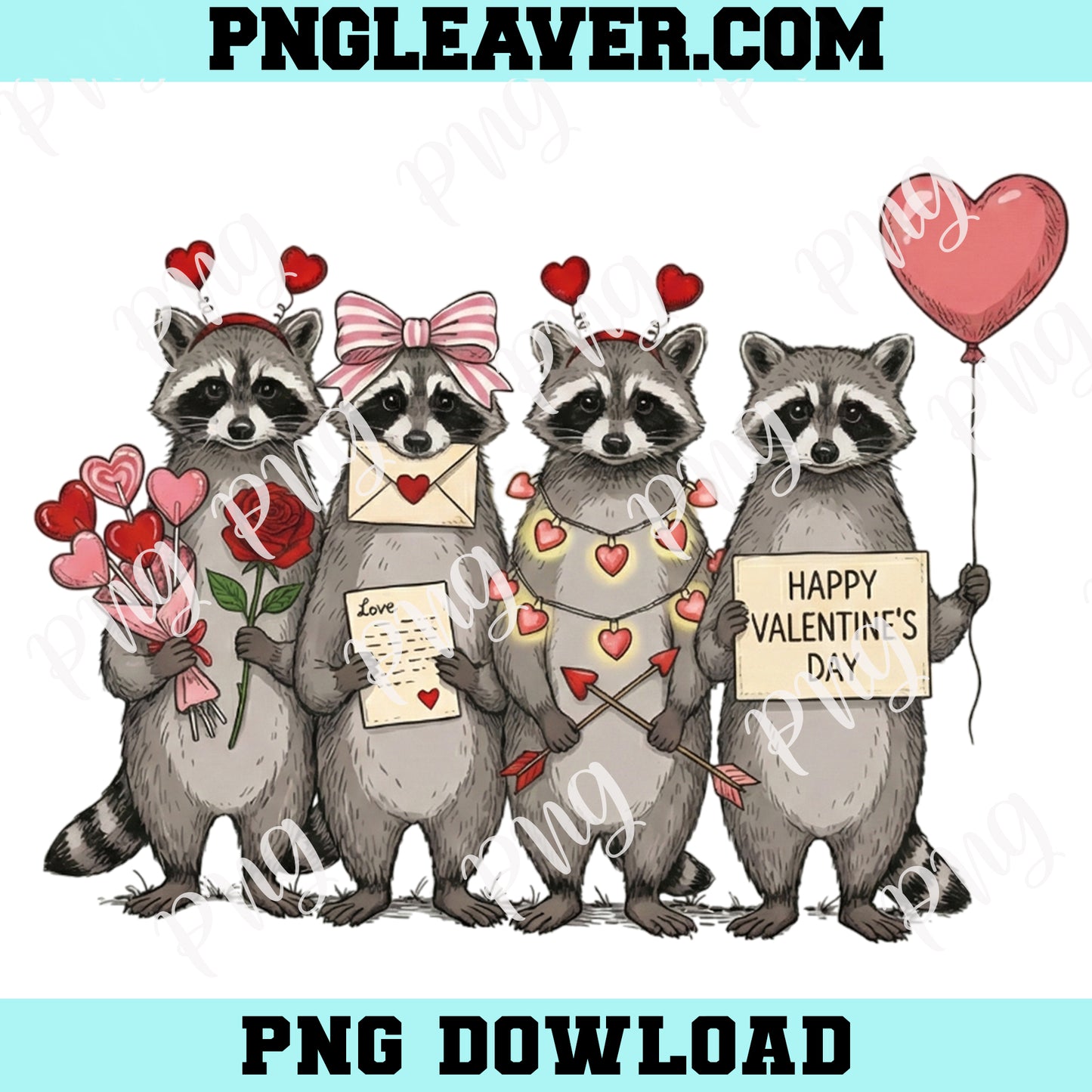 Racoon Friend Valentine Png, Racoon Friend Love Png