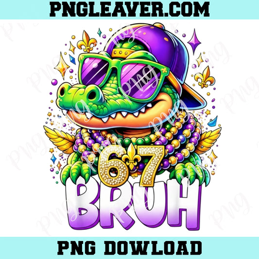 67 Mardi Gras Alligator Mardigator Six Seven Bruh Boys 6 7 Png