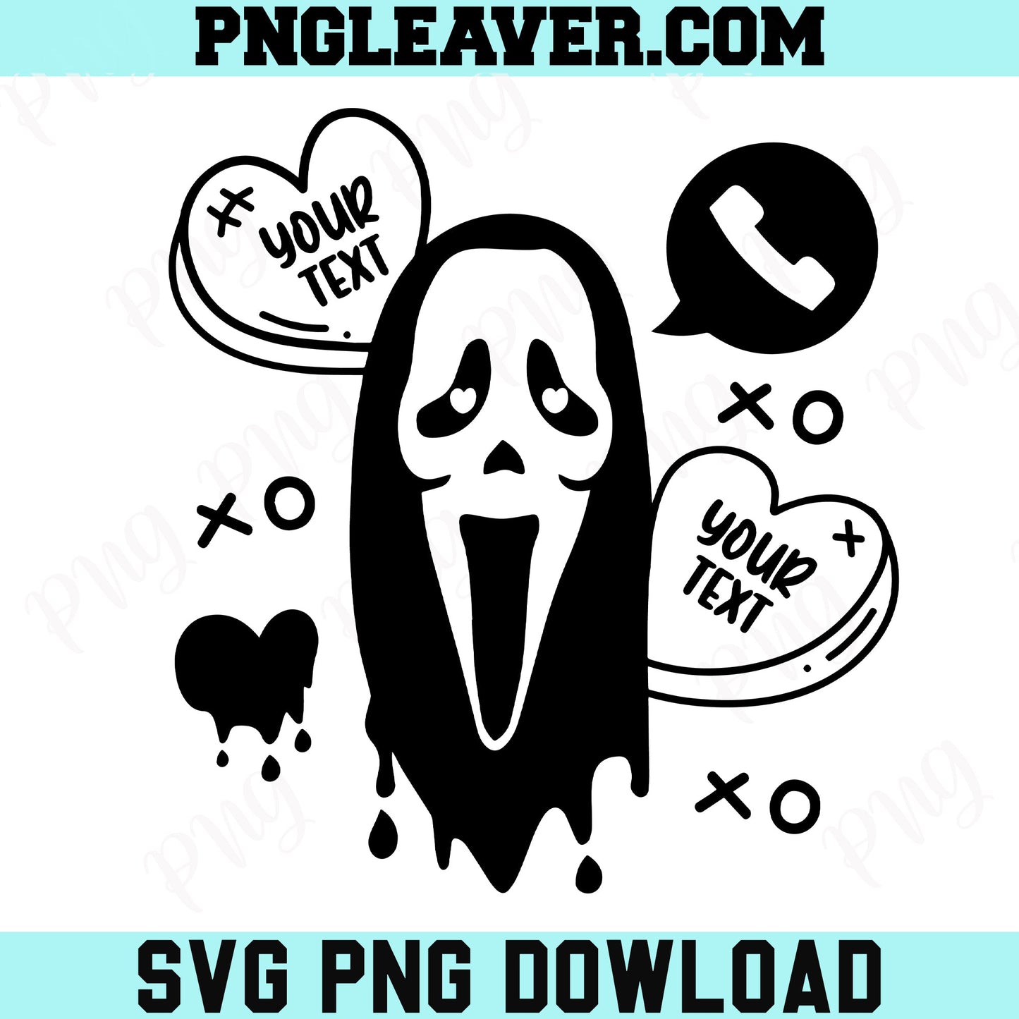 Ghost Valentine Svg Png, Funny Horror Valentine Svg, Custom Text Valentine Svg