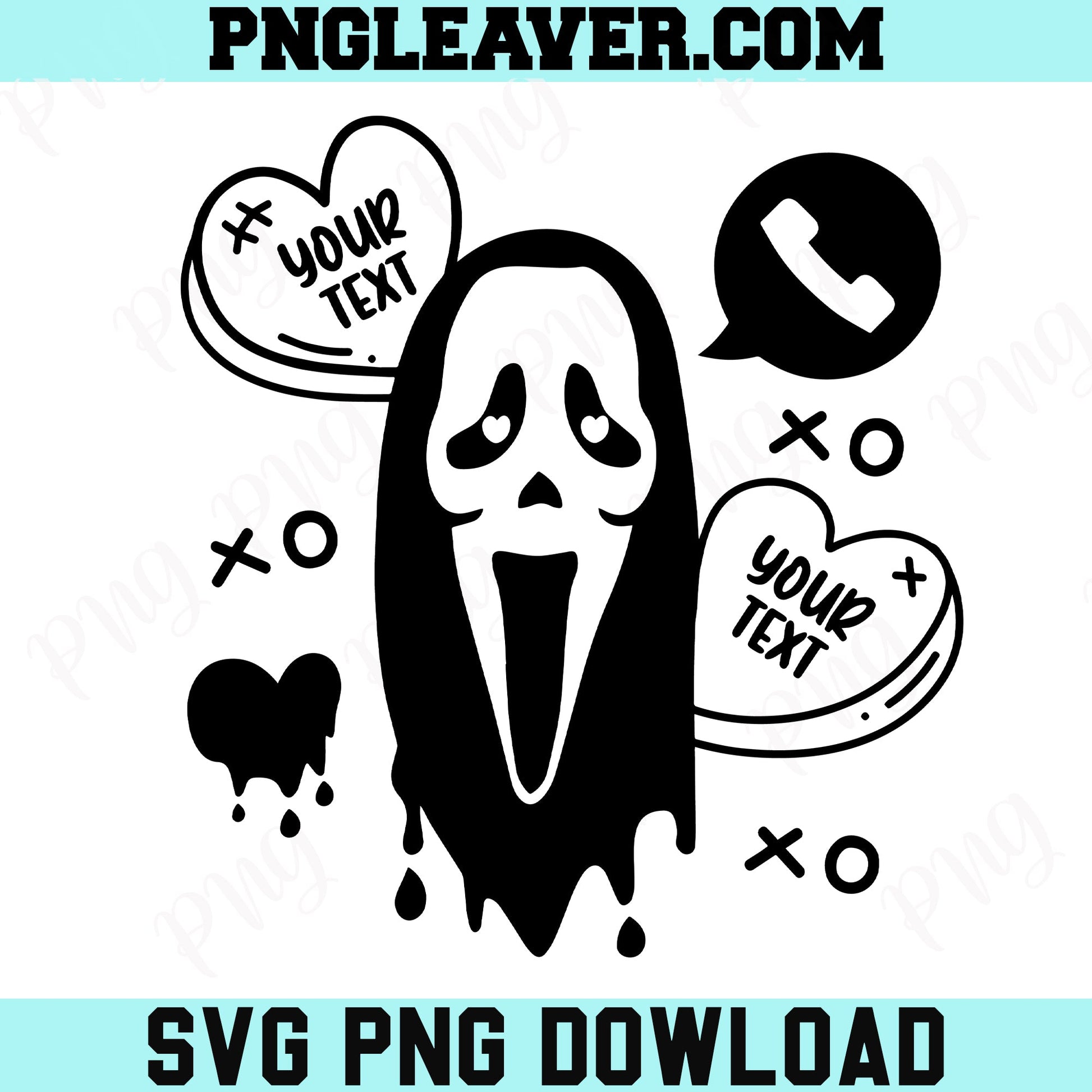 Ghost Valentine Svg Png, Funny Horror Valentine Svg, Custom Text Valentine Svg